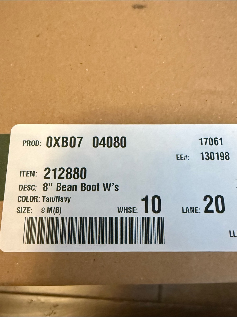LL Bean - Women's Bean Boots, 8" - Tan/Navy - Size 8 - Picture 9 of 10